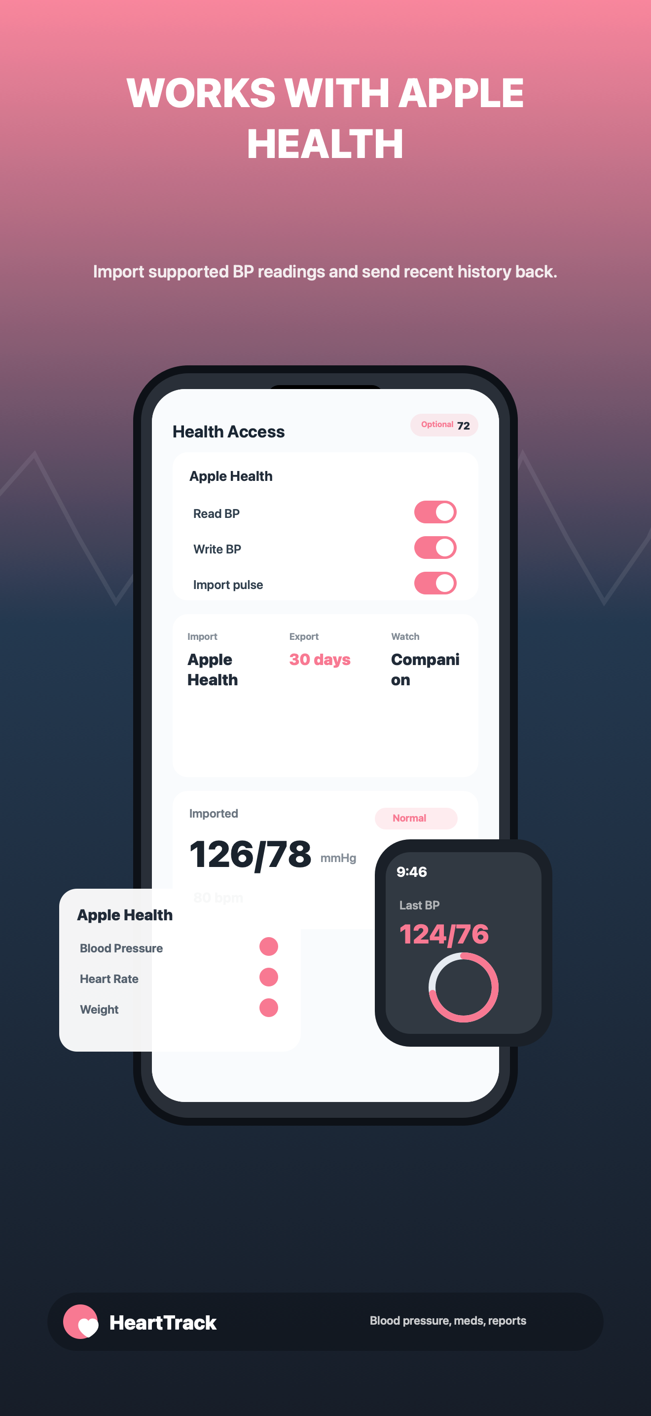PressureLog Apple Health support